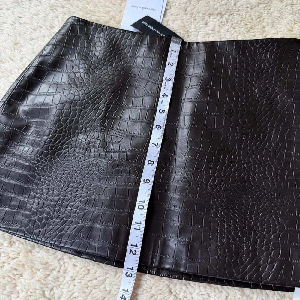 The Frankie Shop Dark Brown Croc Textured Mini Skirt XS - Picture 8 of 9